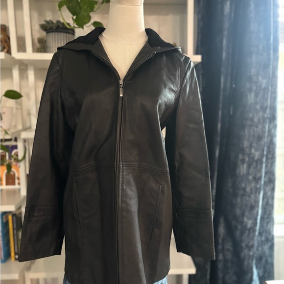 Black Leather‎ Jacket - Picture 1 of 9